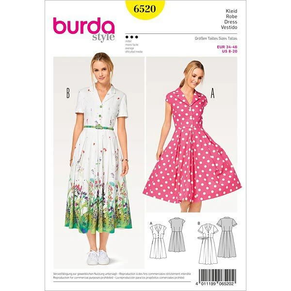 Dress, Burda 6520 3 Dress, Burda 6520