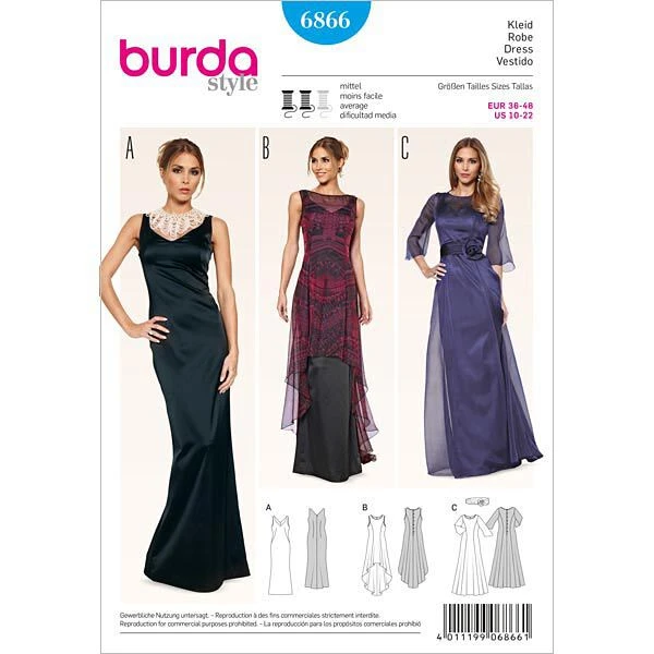 Evening Dress / Overdress, Burda 6866 3 Evening Dress / Overdress, Burda 6866