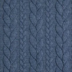 Cabled Cloque Jacquard Jersey – Denim Blue
