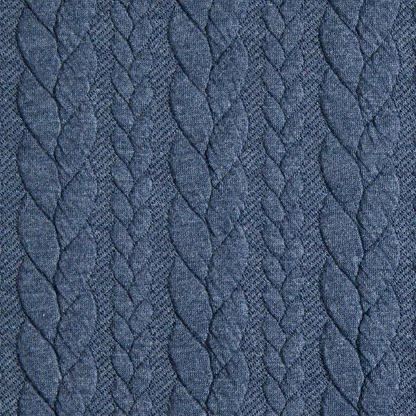 Cabled Cloque Jacquard Jersey – Denim Blue 3 Cabled Cloque Jacquard Jersey – Denim Blue