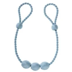 Decorative Ball Tiebacks, Adjustable Length – Light Blue | Gerster