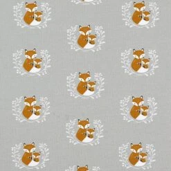Cotton Jersey Big Fox And Little Fox – Silver Grey