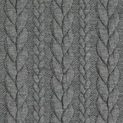 Cabled Cloque Jacquard Jersey – Dark Grey