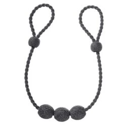 Decorative Ball Tiebacks, Adjustable Length – Anthracite | Gerster