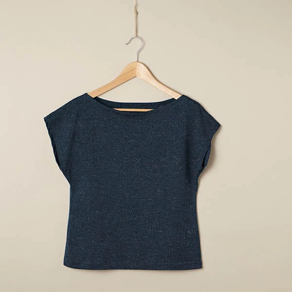 Plain Cotton Linen Blend Jersey – Navy Blue 8 Plain Cotton Linen Blend Jersey – Navy Blue - Image 6