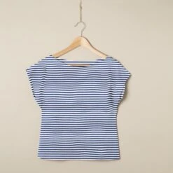 Cotton Jersey Narrow Stripes – Denim Blue/white -Tailor Supplies Sales Store BSZ064 24