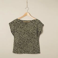 Viscose Jersey, Droplet Dots – Khaki/black -Tailor Supplies Sales Store BSZ064 6