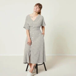 Cotton Linen Blend Mottled – Taupe -Tailor Supplies Sales Store BSZ070 2