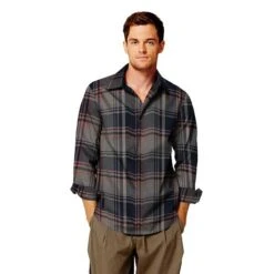 Stretch Tartan – Navy/salmon -Tailor Supplies Sales Store BSZ209 1