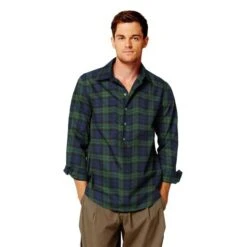Stretch Tartan – Navy/green -Tailor Supplies Sales Store BSZ209 5