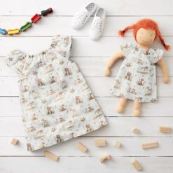 Poplin Sweet Woodland Animals Digital Print – Offwhite -Tailor Supplies Sales Store BSZ427 3