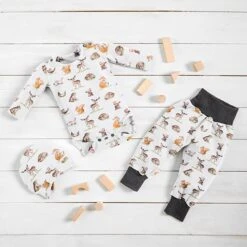 Organic Cotton Jersey Watercolour Woodland Animals – Offwhite -Tailor Supplies Sales Store BSZ428 125
