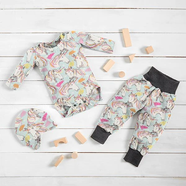 Cotton Jersey Scribble Unicorn – Sky Blue 8 Cotton Jersey Scribble Unicorn – Sky Blue - Image 6