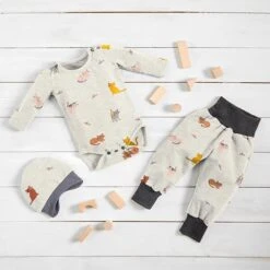 Cotton Jersey Cats And Little Flowers – Natural/light Grey -Tailor Supplies Sales Store BSZ428 50