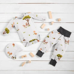 Cotton Jersey Woodland Animals Digital Print – Offwhite -Tailor Supplies Sales Store BSZ428 83