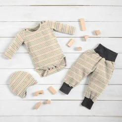 Cotton Jersey Neon Dotted Lines Neon Colours – Offwhite -Tailor Supplies Sales Store BSZ428 97