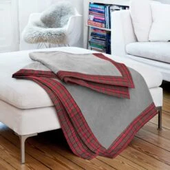 Cotton Flannel Tartan Check Glenside – Red -Tailor Supplies Sales Store BSZ703 1