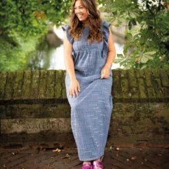 Seersucker With Effect Threads – Blue Grey -Tailor Supplies Sales Store LB01 3