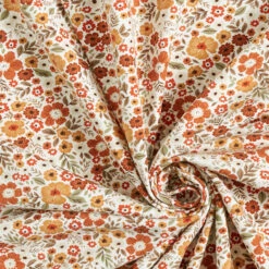 Cotton Jersey Autumnal Sea Of Flowers– Offwhite -Tailor Supplies Sales Store SZ00 103