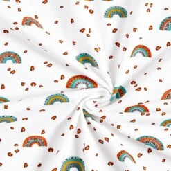 Cotton Jersey Leopard Print Rainbow – White 9 Cotton Jersey Leopard Print Rainbow – White -Tailor Supplies Sales Store SZ00 110