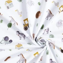 Organic Cotton Jersey Farmyard Digital Print – Offwhite 9 Organic Cotton Jersey Farmyard Digital Print – Offwhite -Tailor Supplies Sales Store SZ00 112