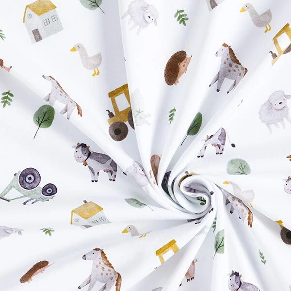 Organic Cotton Jersey Farmyard Digital Print – Offwhite 5 Organic Cotton Jersey Farmyard Digital Print – Offwhite - Image 3