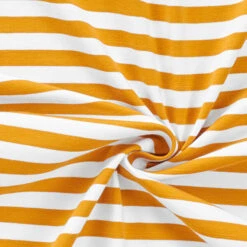 Cotton Jersey Wide Stripes – Mustard/white -Tailor Supplies Sales Store SZ00 124