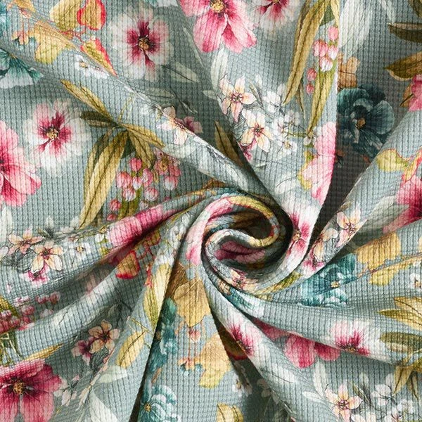 Super Stretchy Piqué Tropical Flowers – Reed 5 Super Stretchy Piqué Tropical Flowers – Reed - Image 3