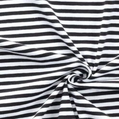 Cotton Jersey Narrow Stripes – Black/white -Tailor Supplies Sales Store SZ00 138