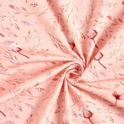 Cotton Jersey Cotton Plants In The Flower Meadow Digital Print – Salmon -Tailor Supplies Sales Store SZ00 144