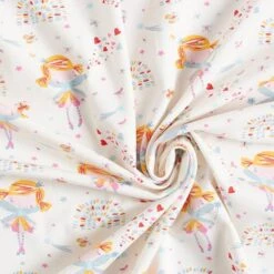 Cotton Jersey Little Fairy – White/light Blue -Tailor Supplies Sales Store SZ00 147