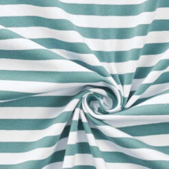 Cotton Jersey Wide Stripes – Mint/white -Tailor Supplies Sales Store SZ00 149
