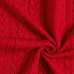 Cabled Cloque Jacquard Jersey – Red 9 Cabled Cloque Jacquard Jersey – Red -Tailor Supplies Sales Store SZ00 15
