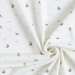 Cotton Jersey Sailing Boat– Offwhite -Tailor Supplies Sales Store SZ00 159