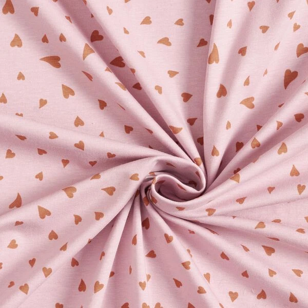 Cotton Jersey Swirled Hearts – Light Dusky Pink 5 Cotton Jersey Swirled Hearts – Light Dusky Pink - Image 3