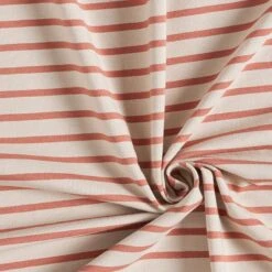Narrow & Wide Stripes Cotton Jersey – Anemone/terracotta -Tailor Supplies Sales Store SZ00 174
