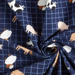 Cotton Jersey Farm Animals – Navy Blue -Tailor Supplies Sales Store SZ00 182