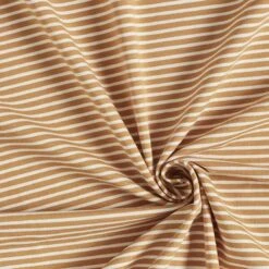Narrow Stripes Cotton Jersey – Cream/cinnamon -Tailor Supplies Sales Store SZ00 185