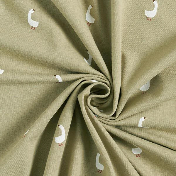 Cotton Jersey Cute Geese – Pistachio 5 Cotton Jersey Cute Geese – Pistachio - Image 3