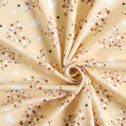 Cotton Jersey Hearts Stars Dots – Cream -Tailor Supplies Sales Store SZ00 204