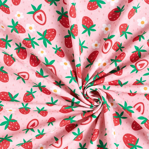 Cotton Jersey Sweet Strawberries | PETIT CITRON – Pink 5 Cotton Jersey Sweet Strawberries | PETIT CITRON – Pink - Image 3