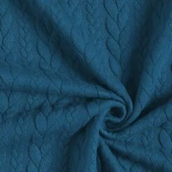 Cabled Cloque Jacquard Jersey – Petrol -Tailor Supplies Sales Store SZ00 214
