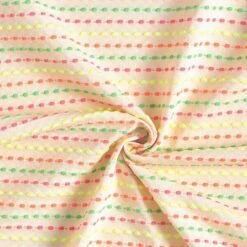 Cotton Jersey Neon Dotted Lines Neon Colours – Offwhite -Tailor Supplies Sales Store SZ00 217