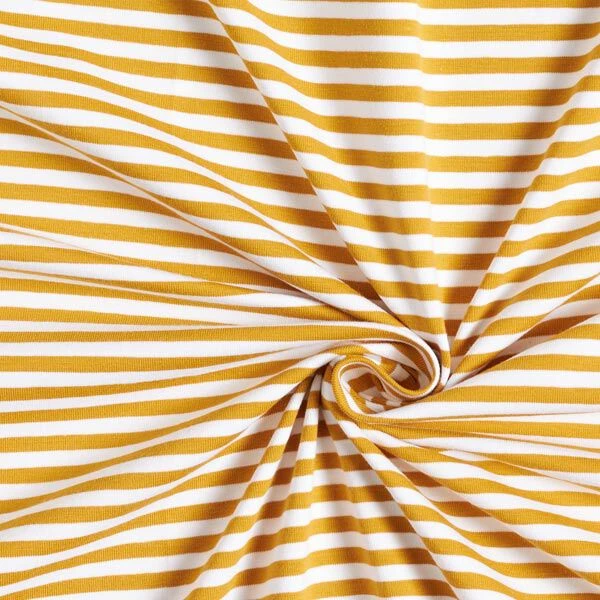 Cotton Jersey Narrow Stripes – Mustard/white 8 Cotton Jersey Narrow Stripes – Mustard/white - Image 6