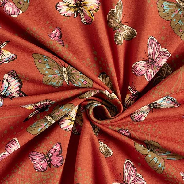 Cotton Jersey Butterflies – Terracotta 5 Cotton Jersey Butterflies – Terracotta - Image 3