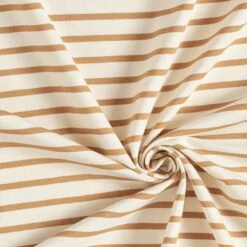 Narrow & Wide Stripes Cotton Jersey – Cream/cinnamon -Tailor Supplies Sales Store SZ00 247