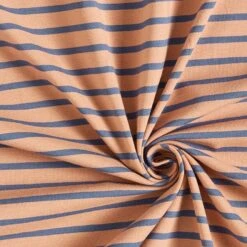 Narrow & Wide Stripes Cotton Jersey – Copper/denim Blue 12 Narrow & Wide Stripes Cotton Jersey – Copper/denim Blue -Tailor Supplies Sales Store SZ00 249