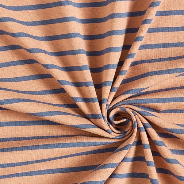 Narrow & Wide Stripes Cotton Jersey – Copper/denim Blue 5 Narrow & Wide Stripes Cotton Jersey – Copper/denim Blue - Image 3