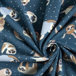 Cotton Jersey Sloths Practising Yoga – Blue Grey 10 Cotton Jersey Sloths Practising Yoga – Blue Grey -Tailor Supplies Sales Store SZ00 25