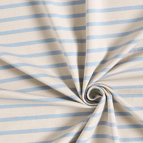 Narrow & Wide Stripes Cotton Jersey – Cashew/light Blue 5 Narrow & Wide Stripes Cotton Jersey – Cashew/light Blue - Image 3
